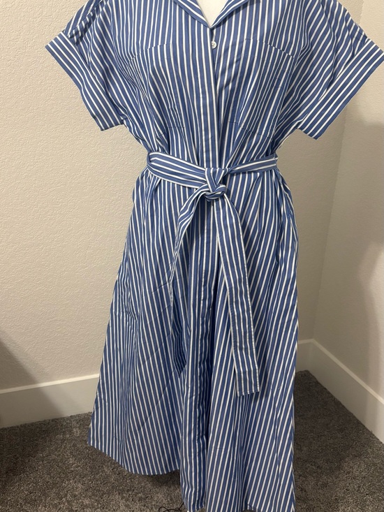 Banana Republic Dresses & Skirts - Banana Republic Blue and White Striped Button-Front Shirt Dress with Belt